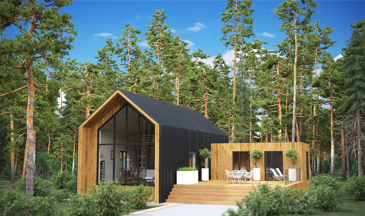 Solid Wood House #CLT-195 (Barn) | EcoHouseMart