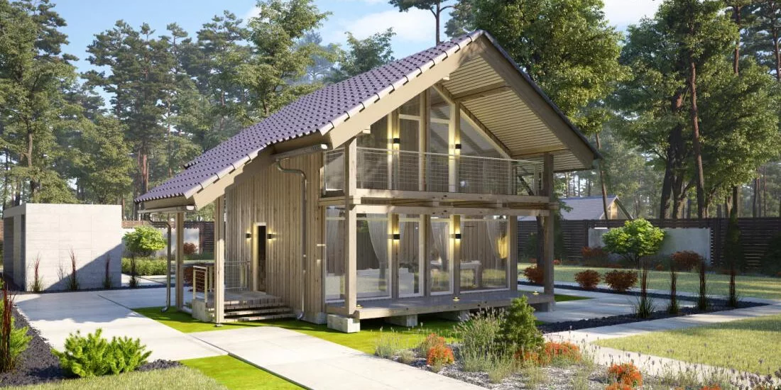 Solid Wood House #CLT-100B (Chalet) | EcoHouseMart